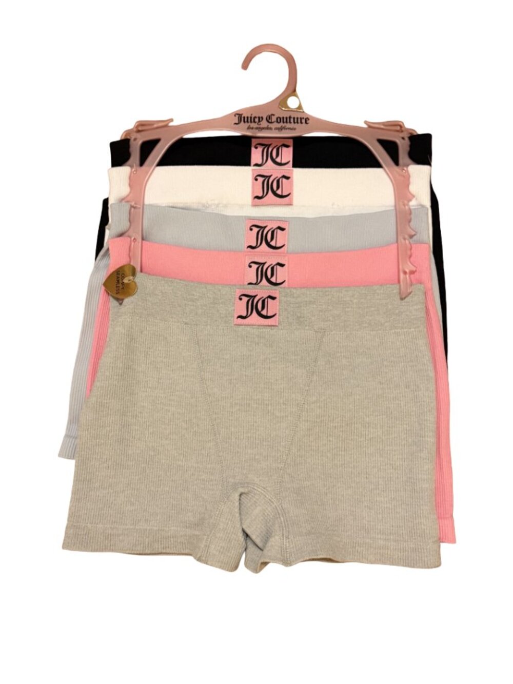 Juicy Couture Women's Ribbed Boxer Brief Boy Shorts Seamless Stretch Underwear